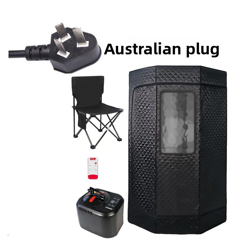 3L Sweating Bath Box Sauna Steam Machine + Pentagonal Bracket + Folding Chair