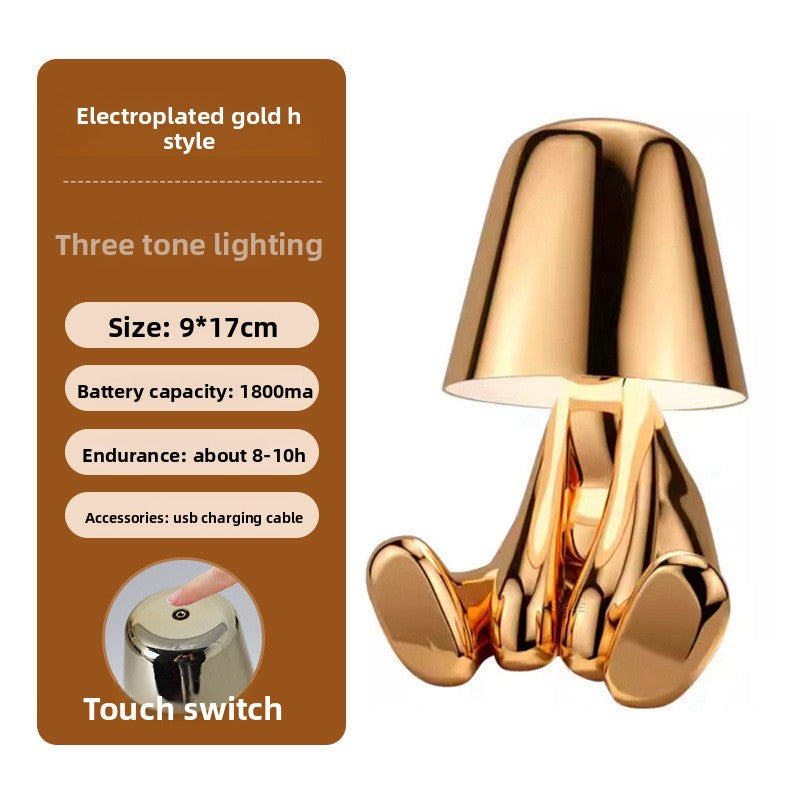 Electroplated Little Golden Man Table Lamp