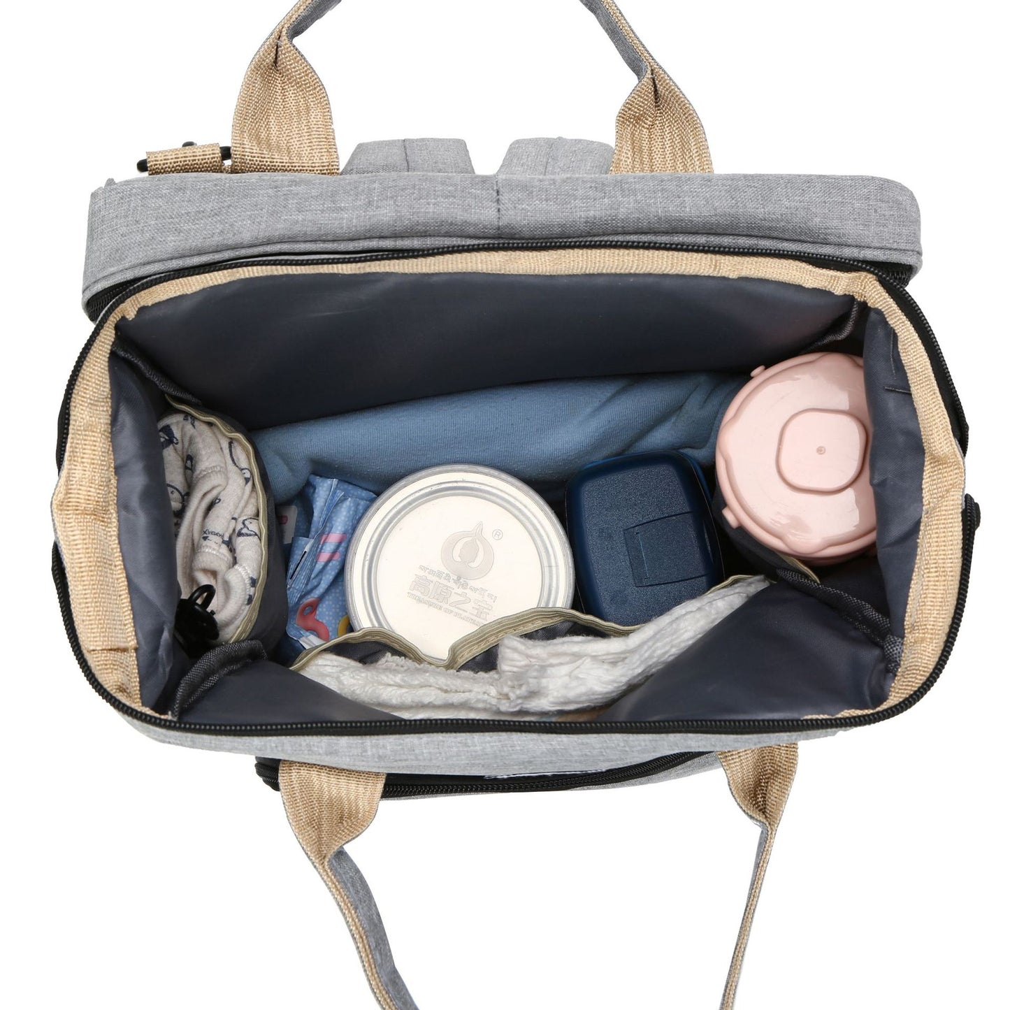 Foldable Mommy Bag with USB Port, Large Capacity Baby Diaper Backpack