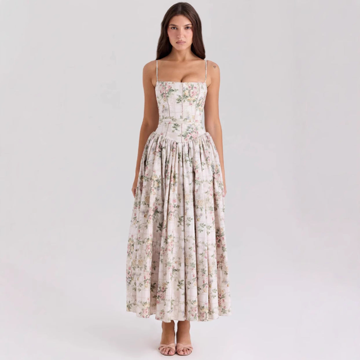 Elegant Floral Sling Dress