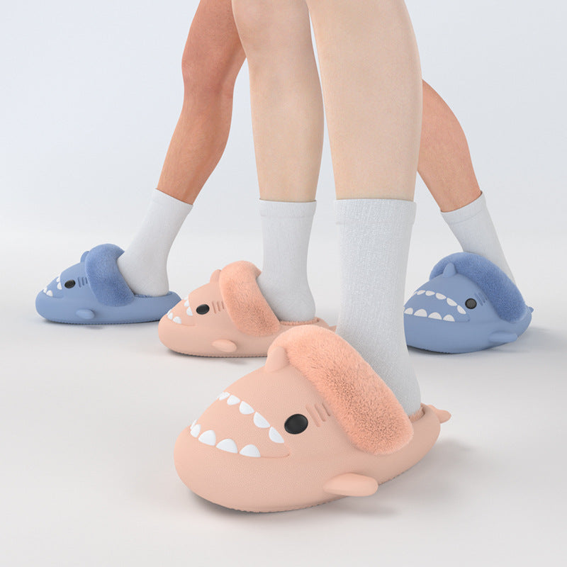 Warm Shark Cotton Slippers