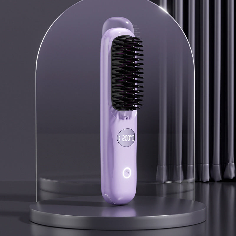 USB Rechargeable Ceramic Hair Straightener Comb