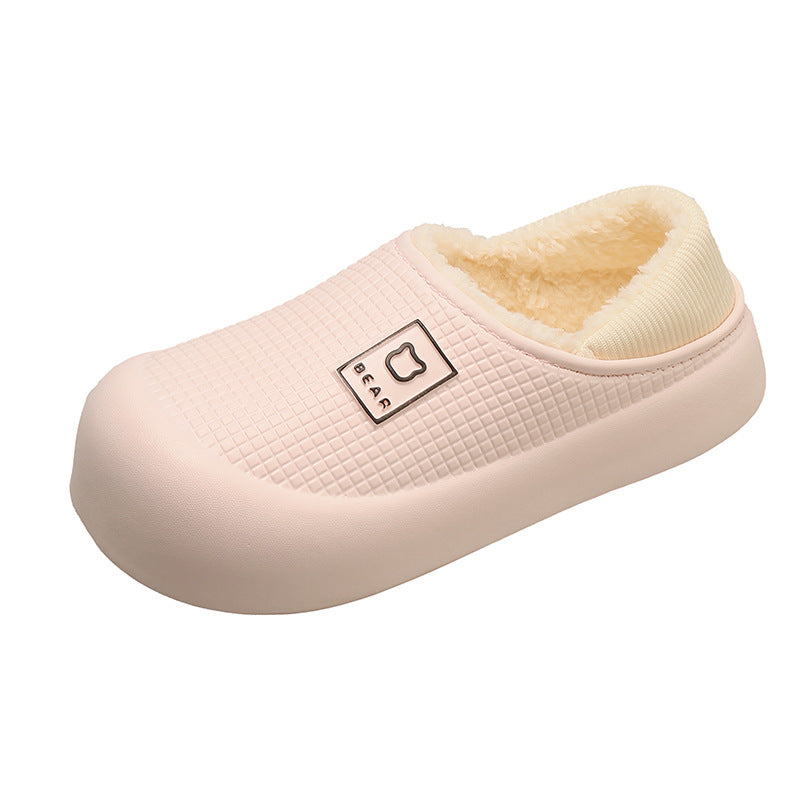 Women's Warm Waterproof Cotton Slippers - Indoor & Outdoor