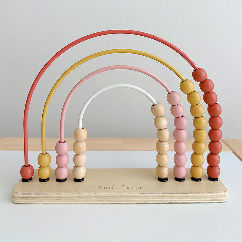 Wooden Rainbow Computing Rack Toy