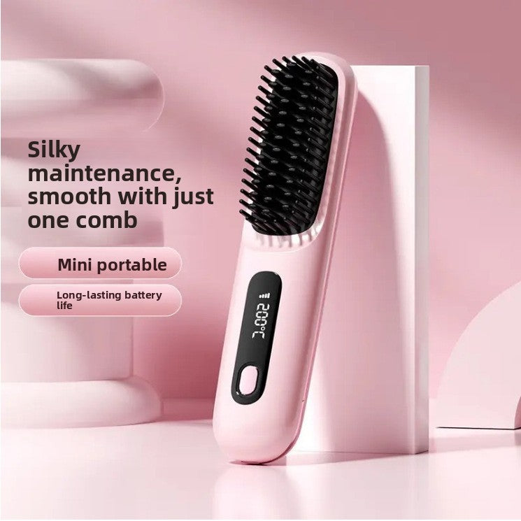 USB Rechargeable Ceramic Hair Straightener Comb
