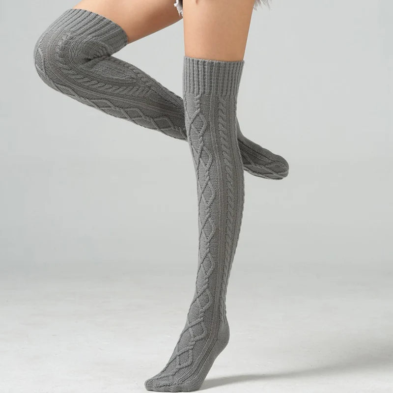 WINTER WOOL OVER KNEE SOCKS