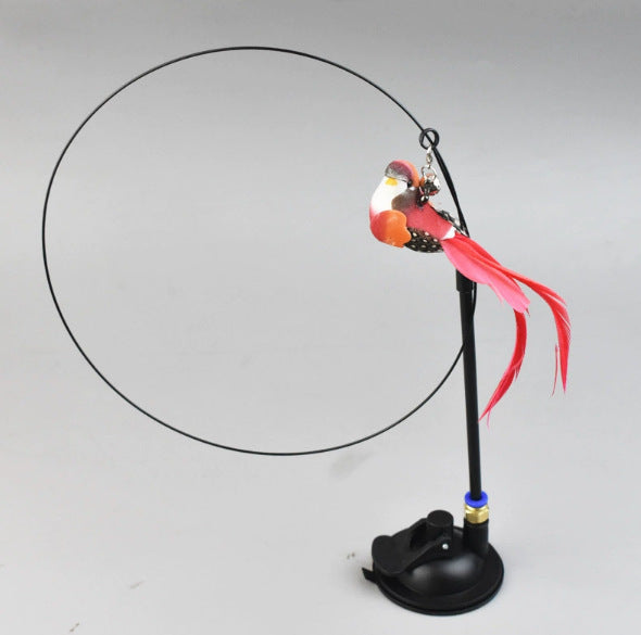 Simulation Bird Cat Toy with Suction Cup