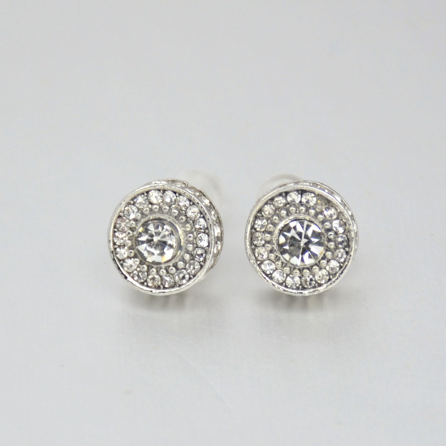 Round Imitation Zircon Earrings