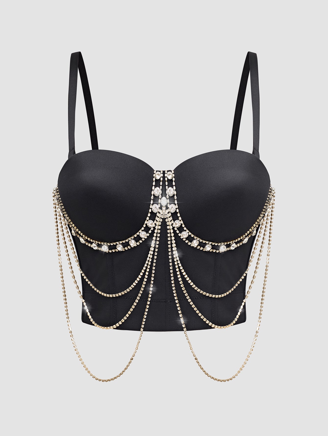Sexy Rhinestone Chain Suspender Top for Women