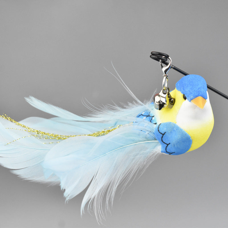 Simulation Bird Cat Toy with Suction Cup