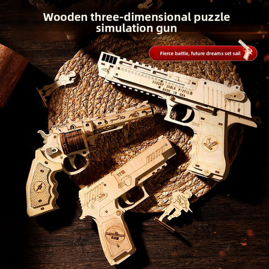 DIY Wooden Rubber Band Gun Puzzle Model