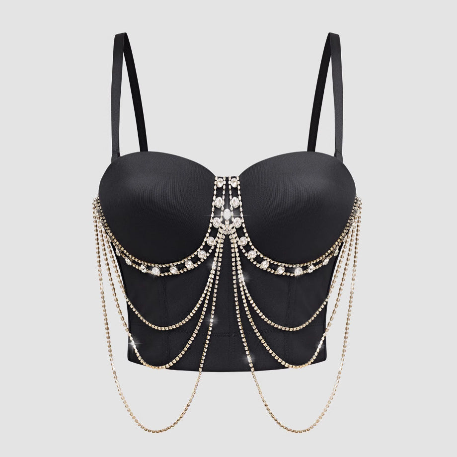 Sexy Rhinestone Chain Suspender Top for Women