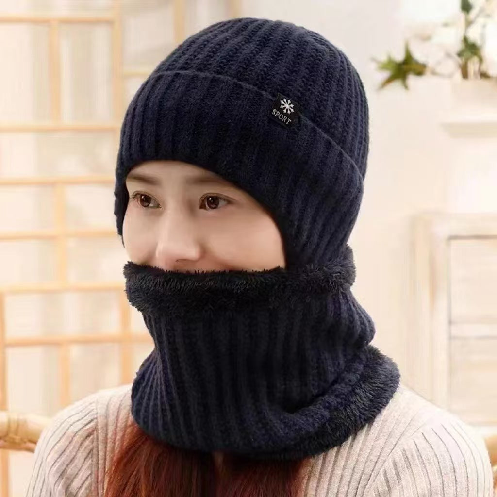 Men's Fleece-Lined Knitted Winter Hat with Ear Protection