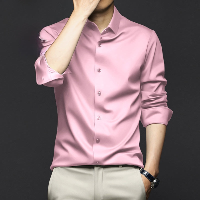 Men's Long-Sleeve Anti-Wrinkle Dress Shirt