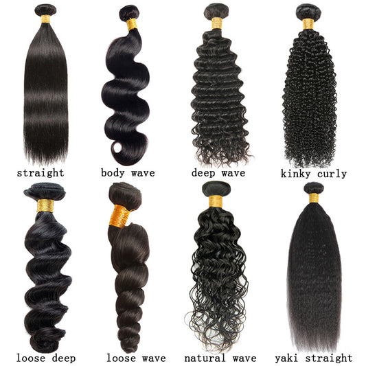 Real Human Hair Bundle - Body Wave, Deep Wave, Kinky Curl, Loose Deep, Loose Wave, Natural Wave & Yaki Straight.