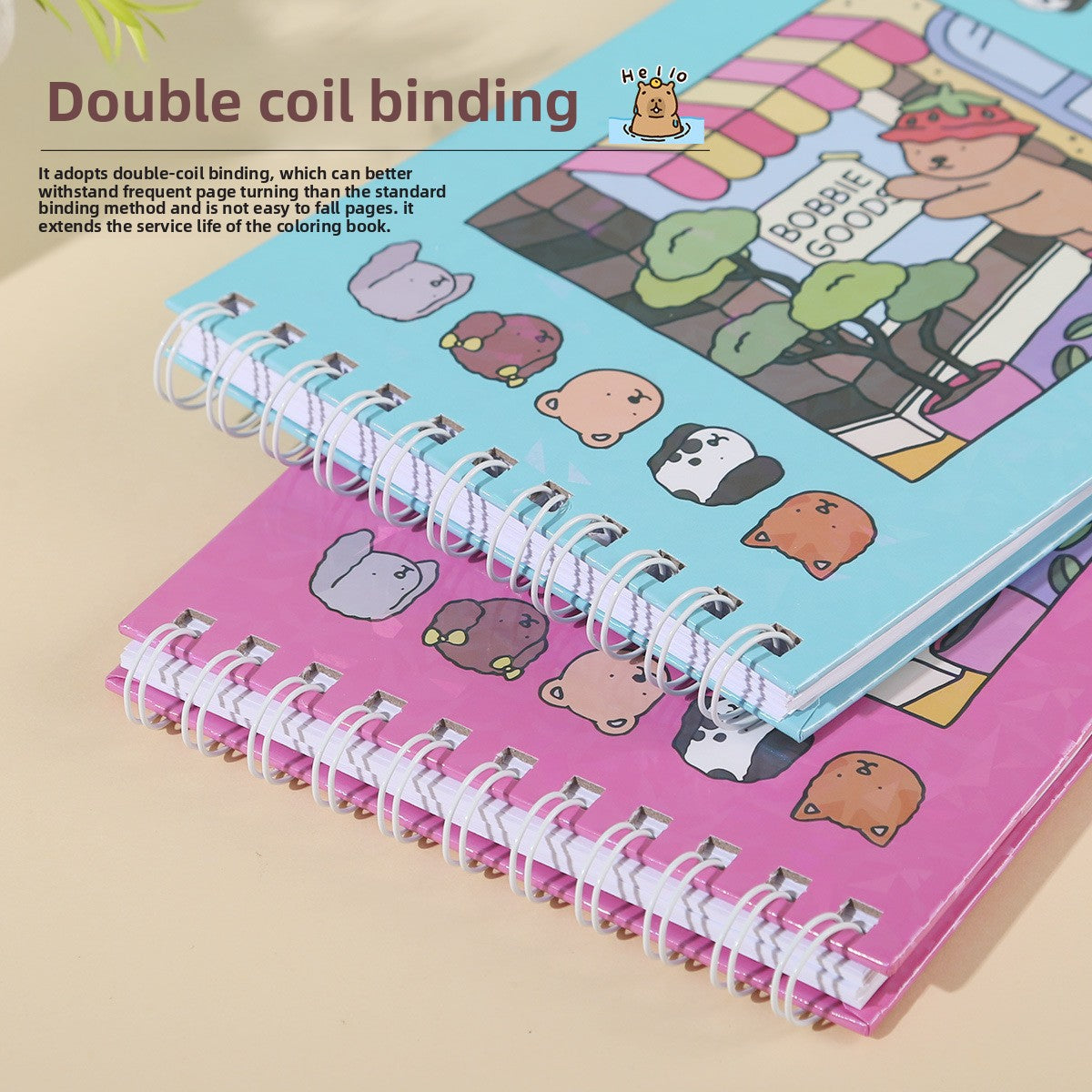 Laser Mark Book, Cartoon Pattern & Coil Drawing Book