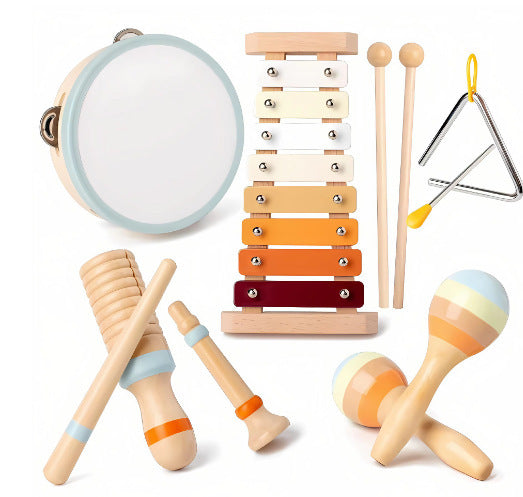 Wooden Orff Musical Instrument Set for Kids Early Education