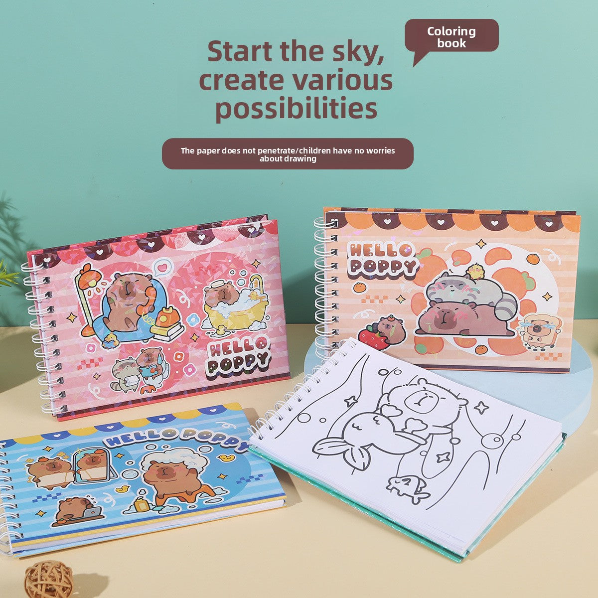 Laser Mark Book, Cartoon Pattern & Coil Drawing Book