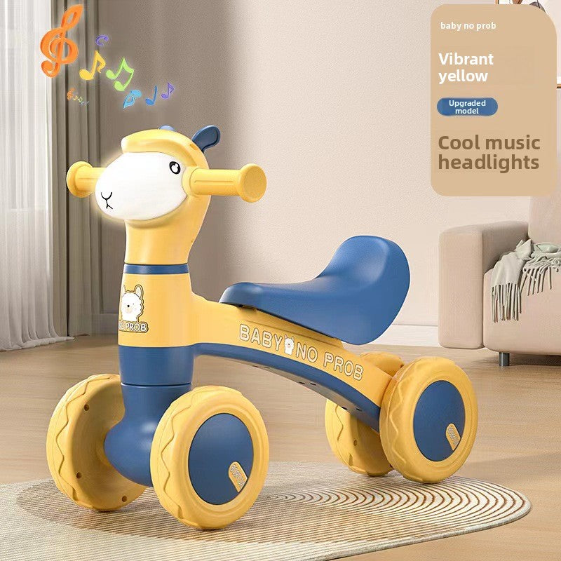 Children's Alpaca Scooter Four-Wheel Balance Walker for Toddlers