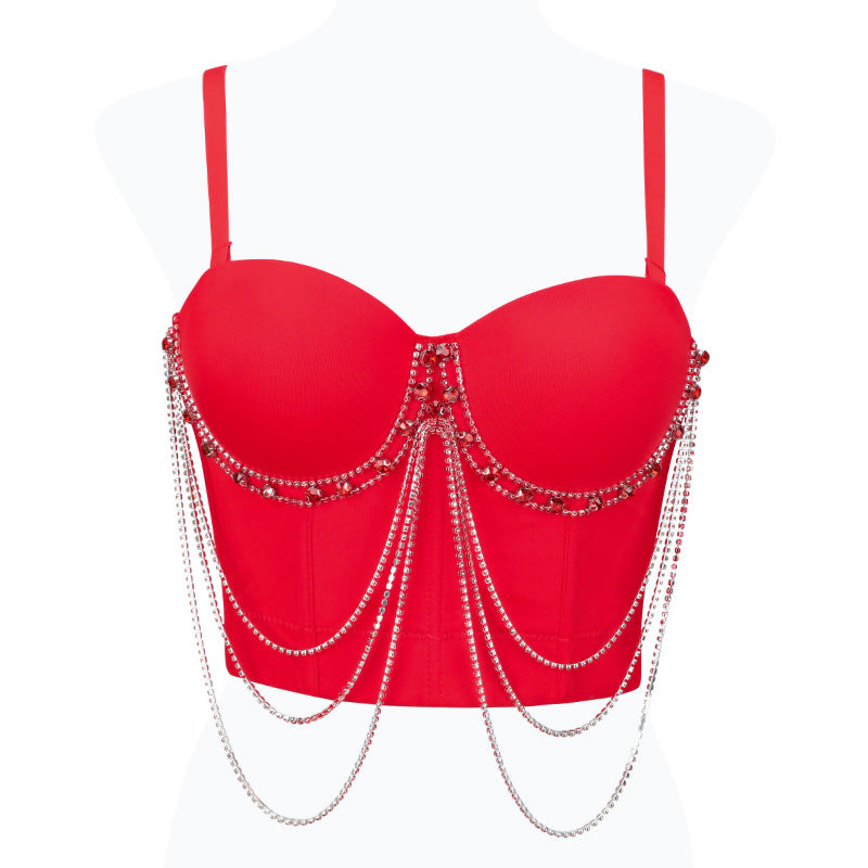 Sexy Rhinestone Chain Suspender Top for Women