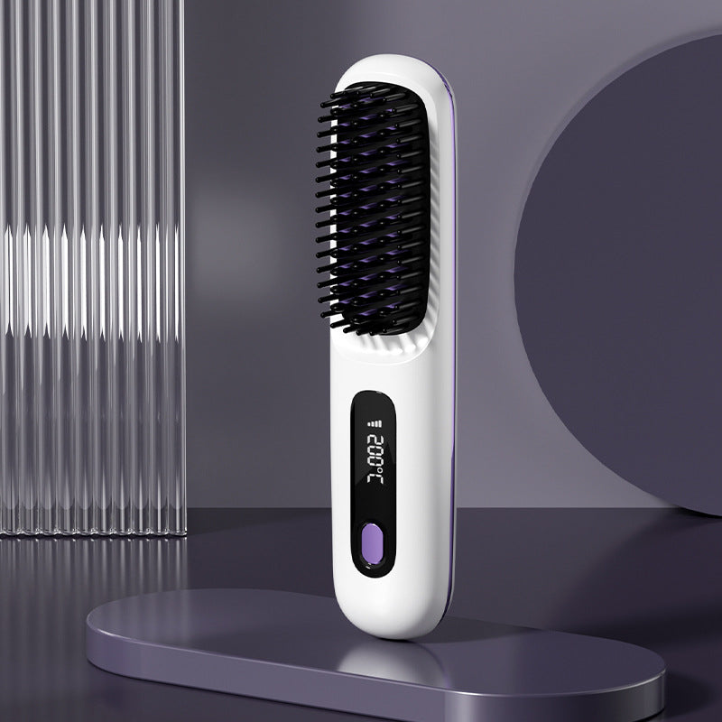 USB Rechargeable Ceramic Hair Straightener Comb