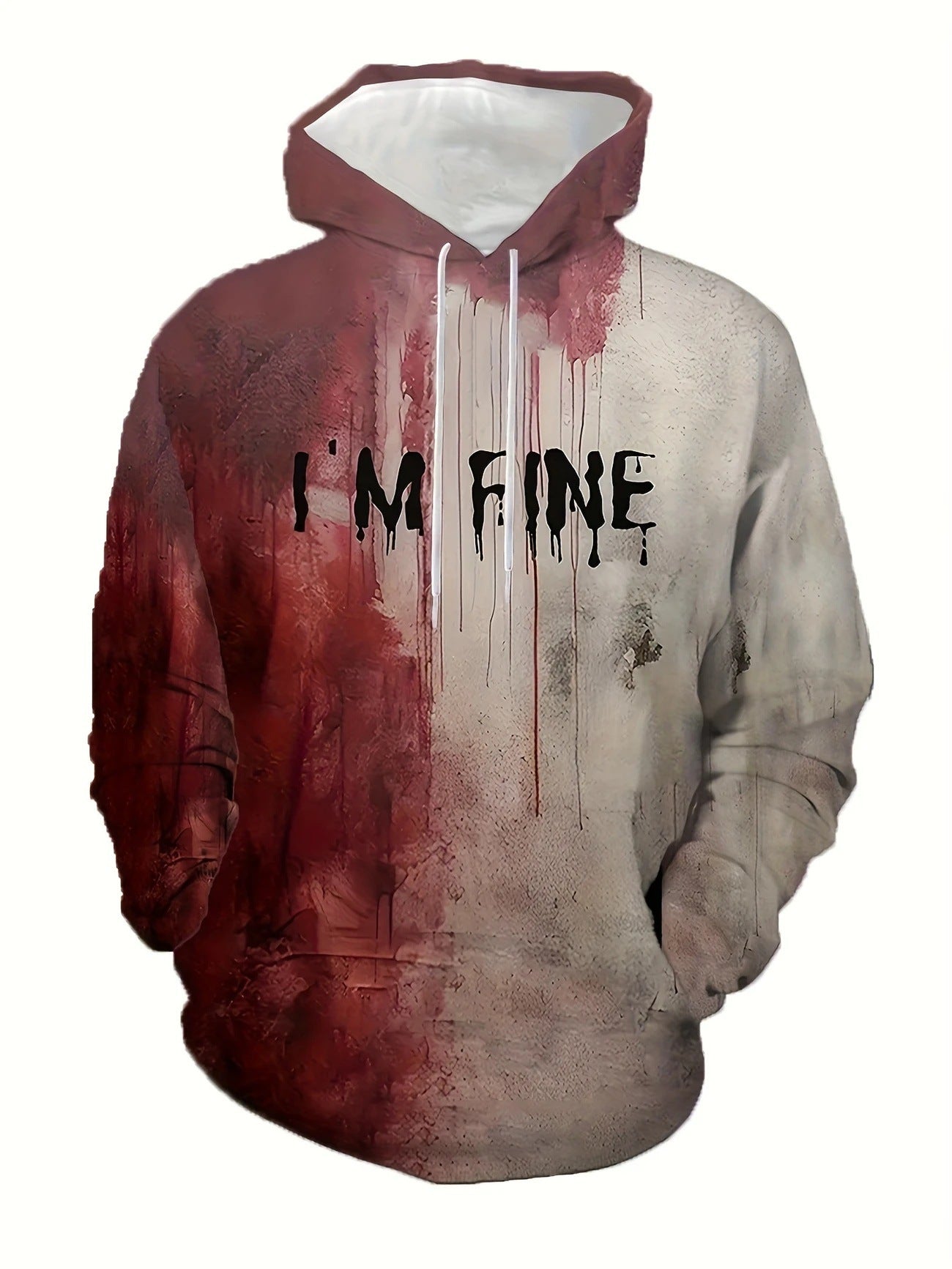 3D Printed Men's Hoodie Sweatshirt - Horror Theme Loose Fit Long Sleeve