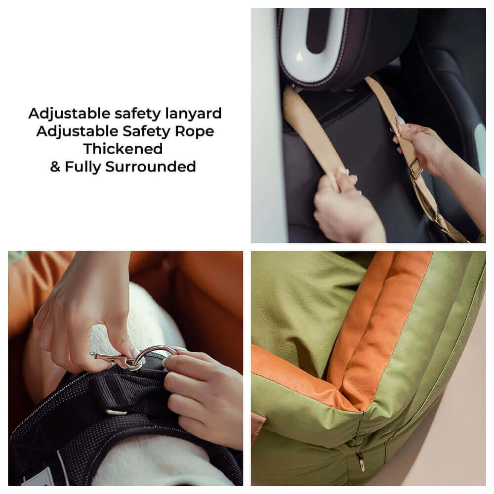 DOG CAR SEAT BED WITH SAFETY BUCKLE