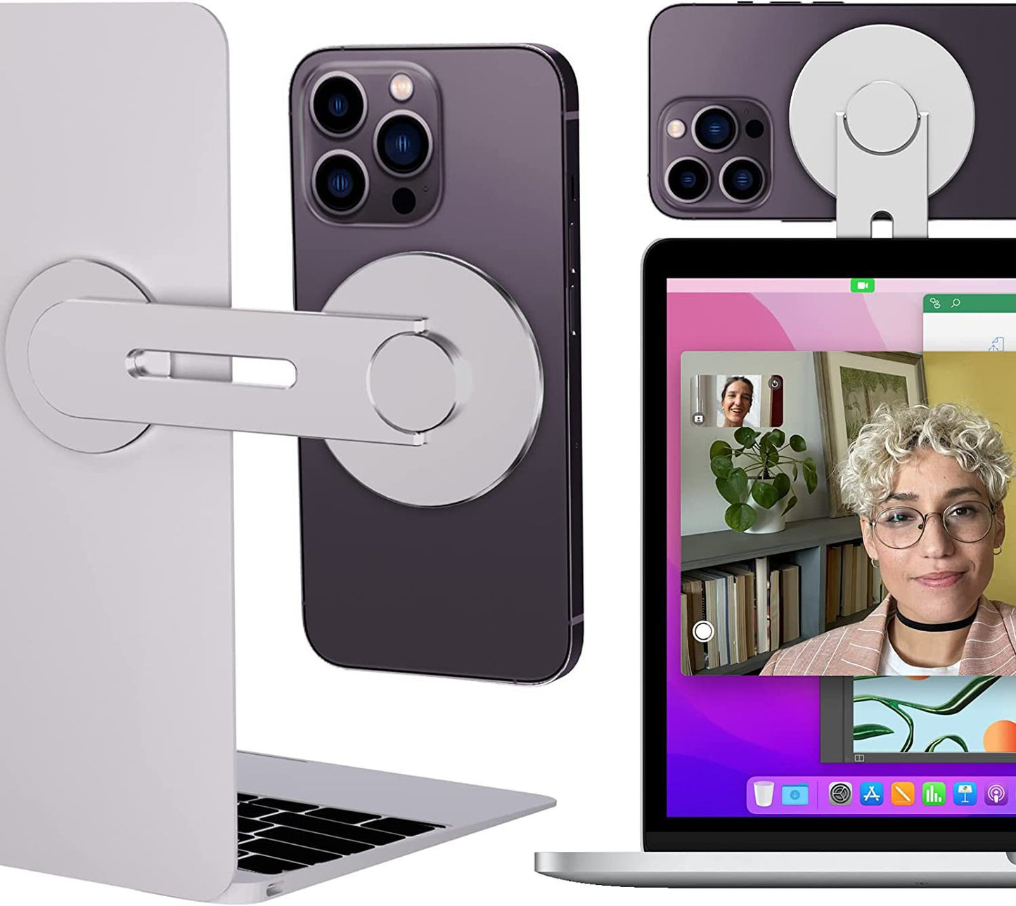 MAGNETIC LAPTOP PHONE HOLDER