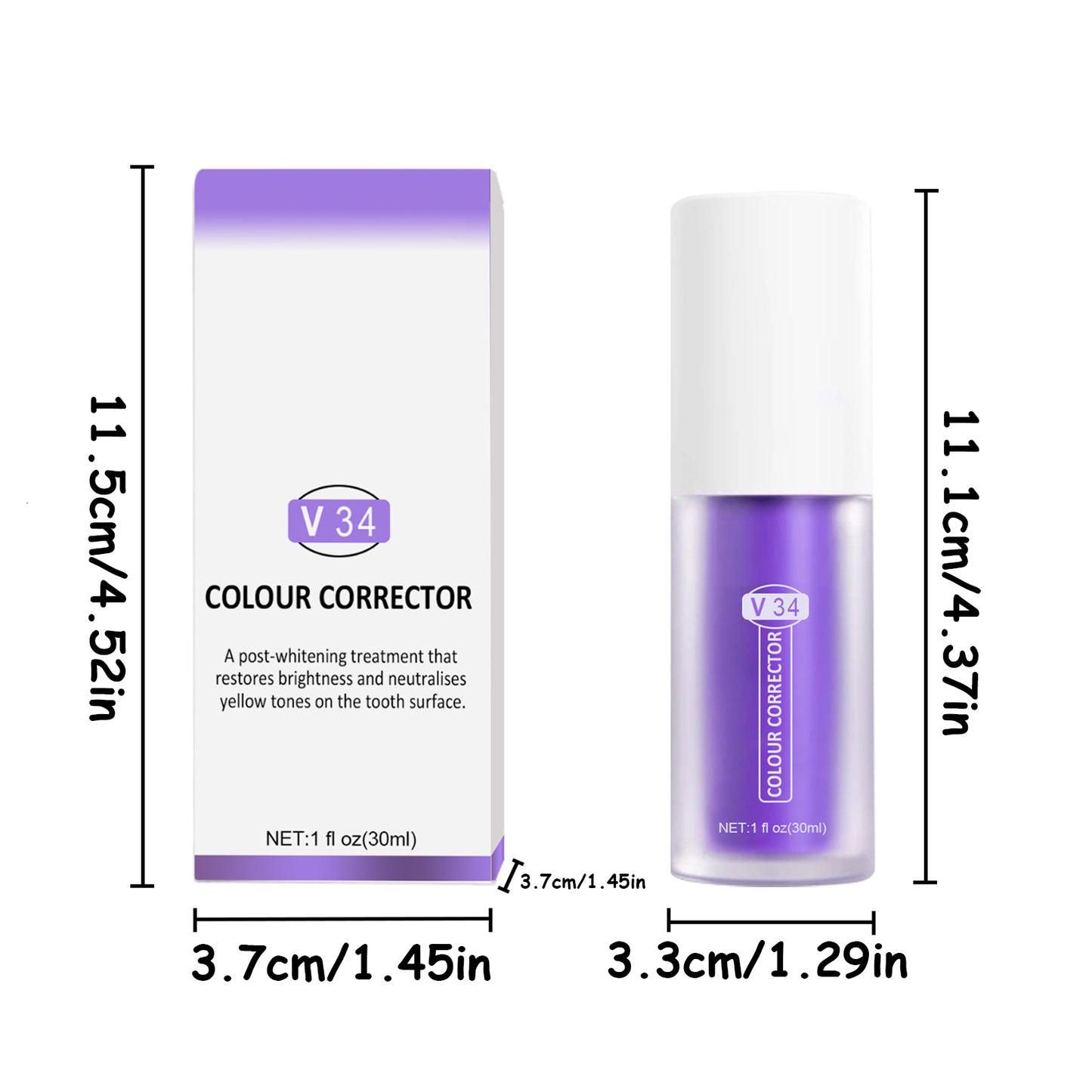 COLOR CORRECTOR WHITENING TOOTHPASTE
