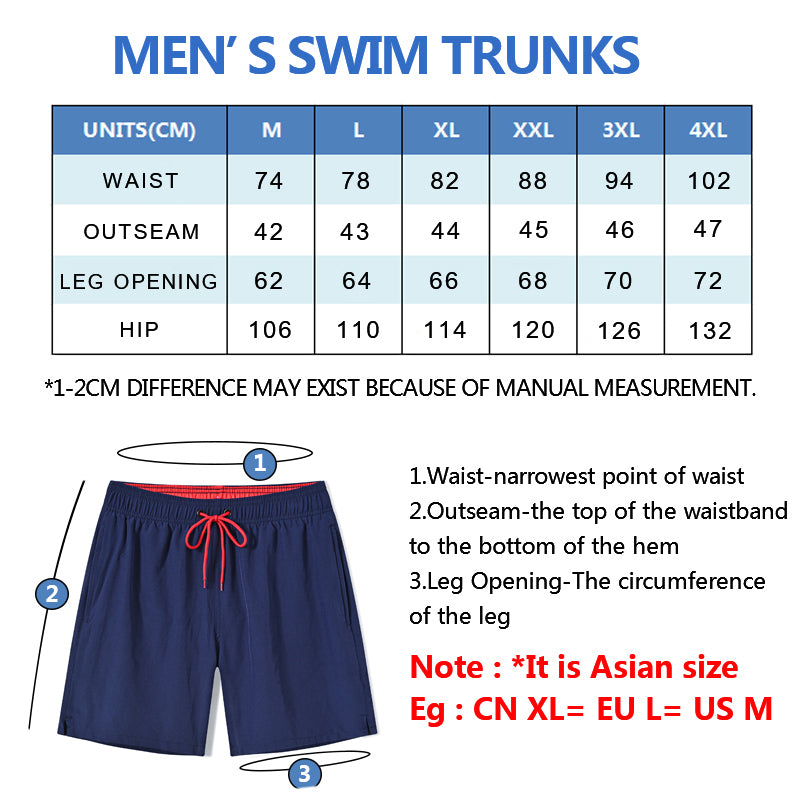 ESCRACTH MEN'S STRETCH SWIM TRUNKS QUICK DRY FOR THE BEACH