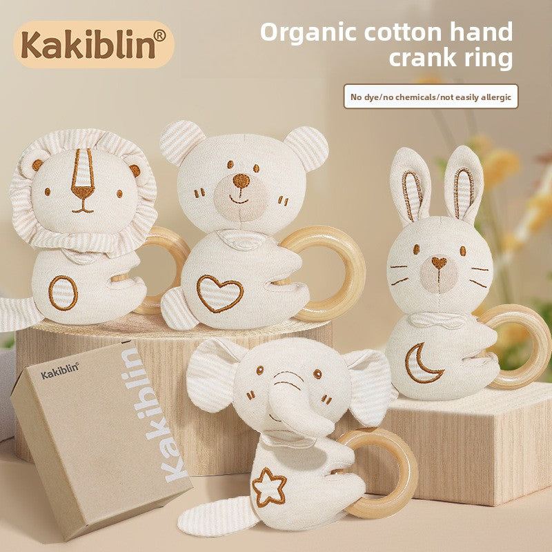 Organic Cotton Baby Teething Hand Rattle Toy
