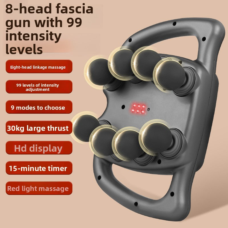 Multi-Head Fascia Gun Muscle Massager - Rechargeable
