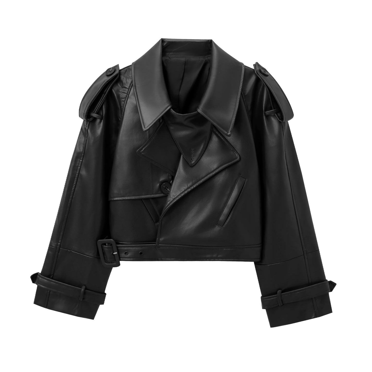 Short PU Leather Jacket - Street Style