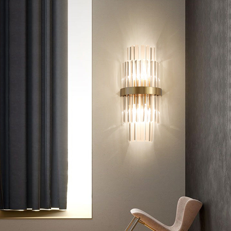 Modern Minimalist Stainless Steel Crystal Wall Lamp