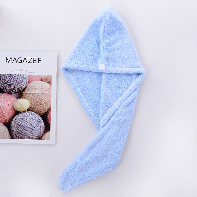 High-Density Coral Velvet Shower Cap Absorbent Towel