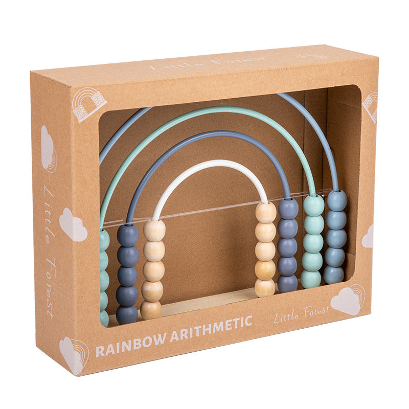 Wooden Rainbow Computing Rack Toy