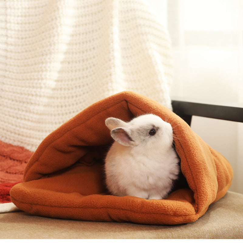 Pet Sleeping Bag for Small Animals - Winter Warm, Semi-Closed