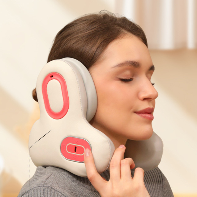 U-shaped Massage Pillow for the Neck & Shoulders with Noise-canceling Headphones