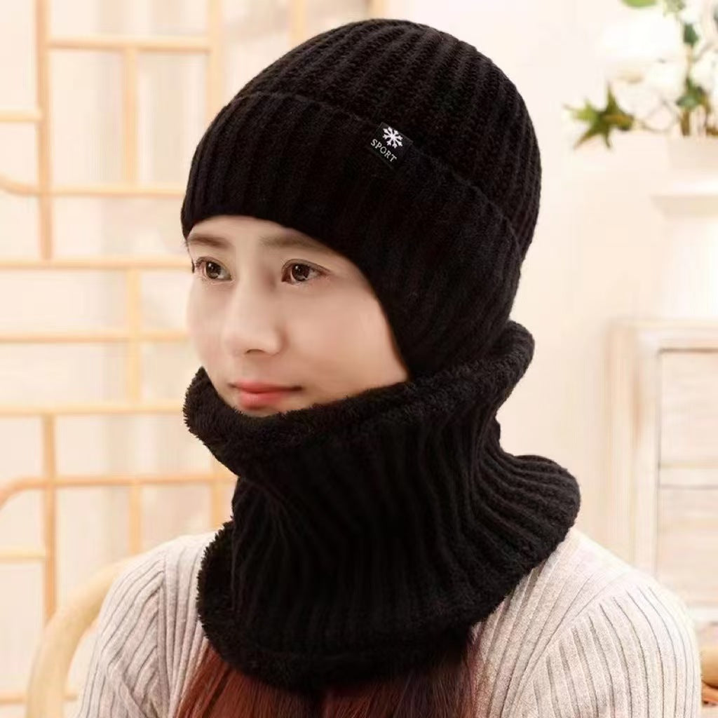 Men's Fleece-Lined Knitted Winter Hat with Ear Protection