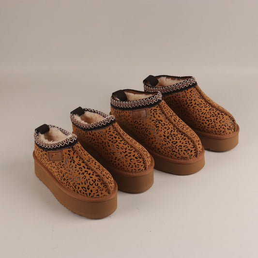 Leopard Print Casual Women's Snow Boots