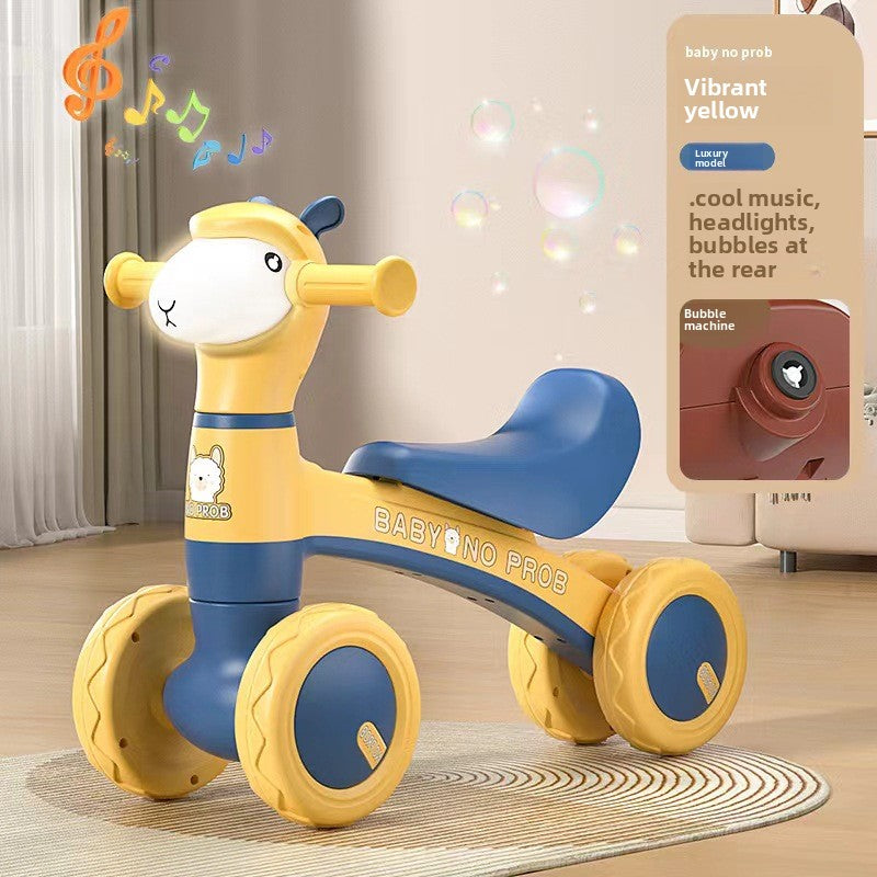 Children's Alpaca Scooter Four-Wheel Balance Walker for Toddlers