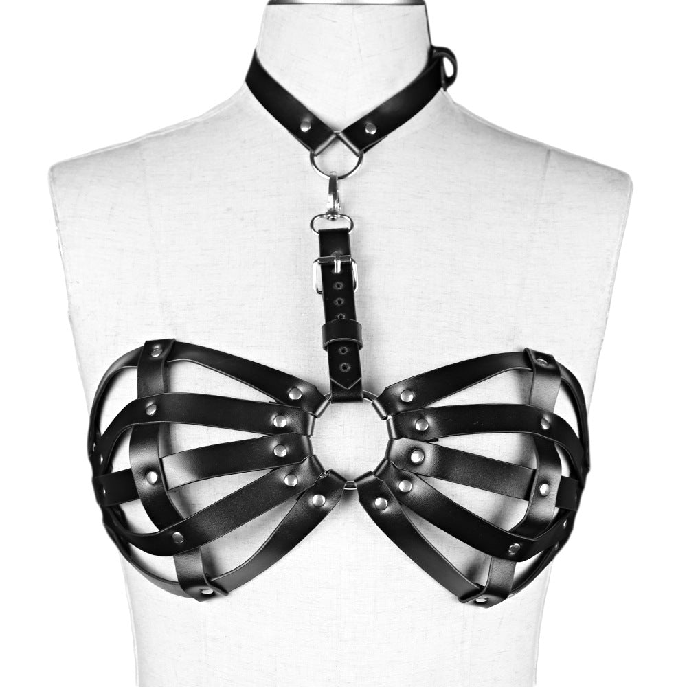 SM Hollow Out Leather Restraint Suit