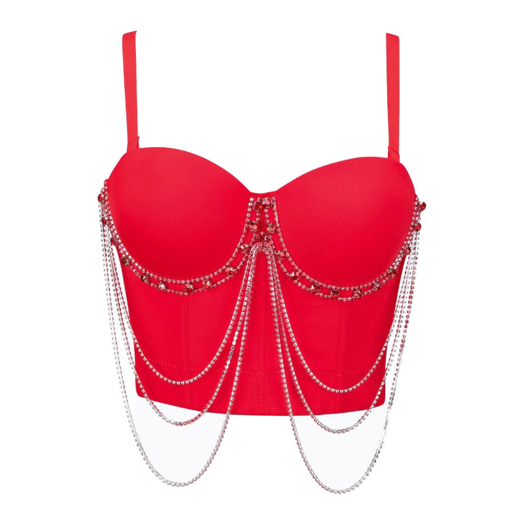 Sexy Rhinestone Chain Suspender Top for Women