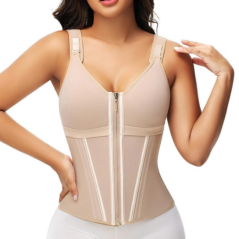 Women's Mesh Shapewear with Built-in Bra Waist Cincher