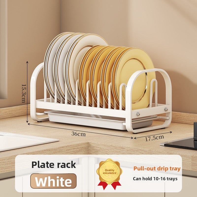 Kitchen Dish Rack with Drainage, Multilayer Storage for Dishes and Cups