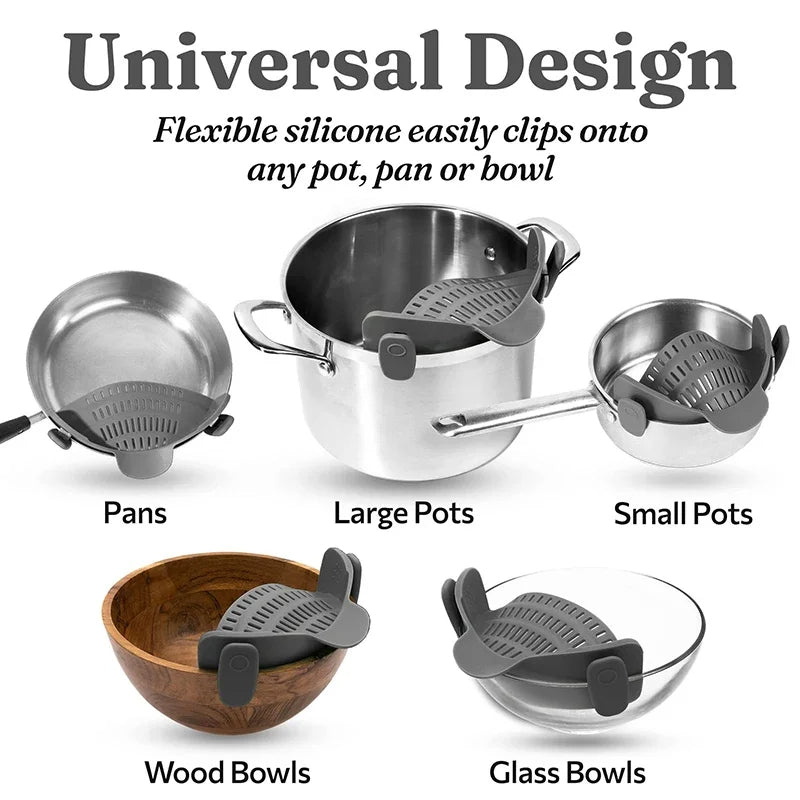 UNIVERSAL SILICONE STRAINER CLIP