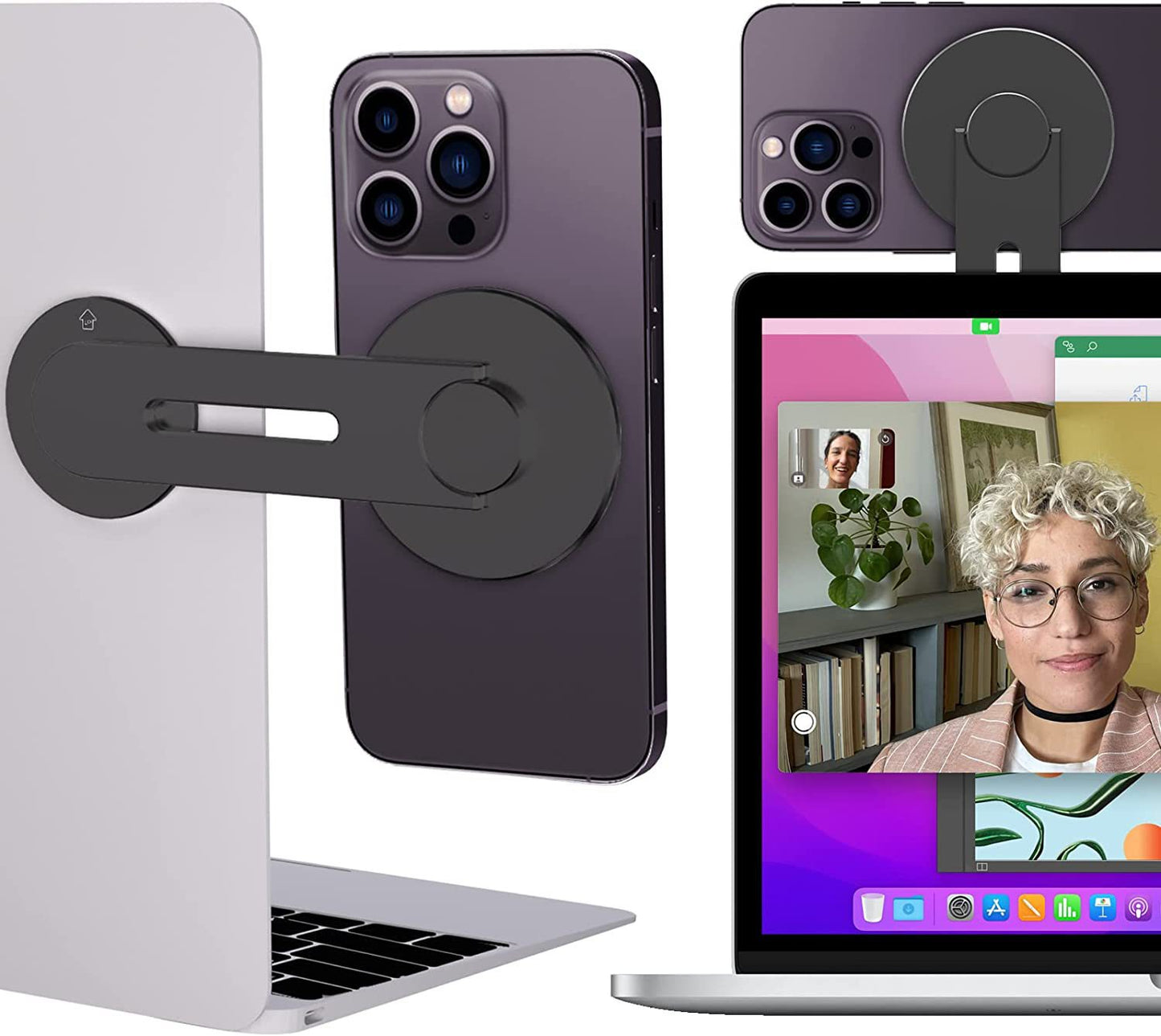 MAGNETIC LAPTOP PHONE HOLDER