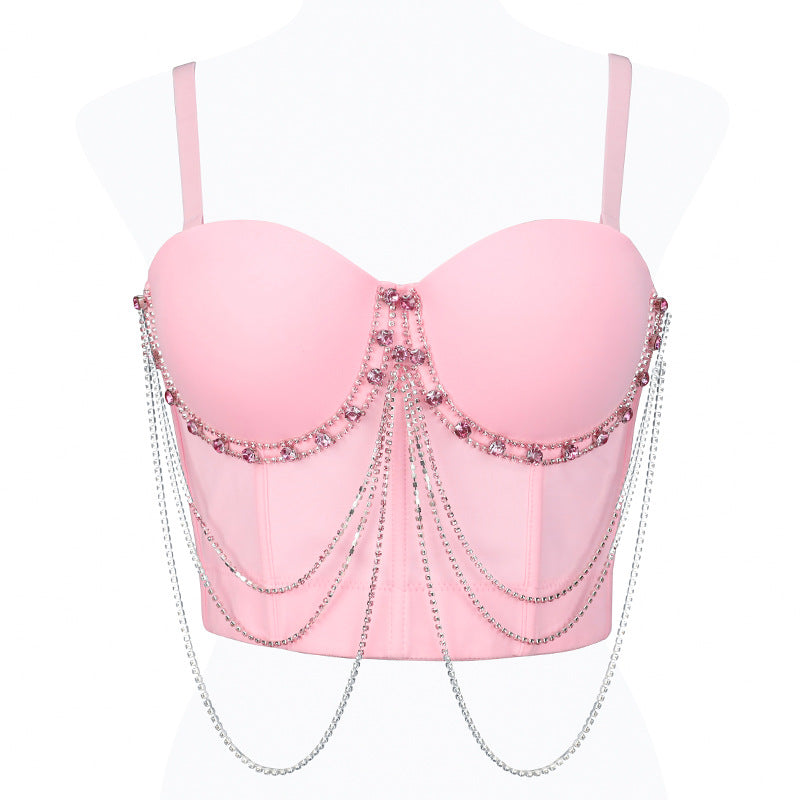 Sexy Rhinestone Chain Suspender Top for Women