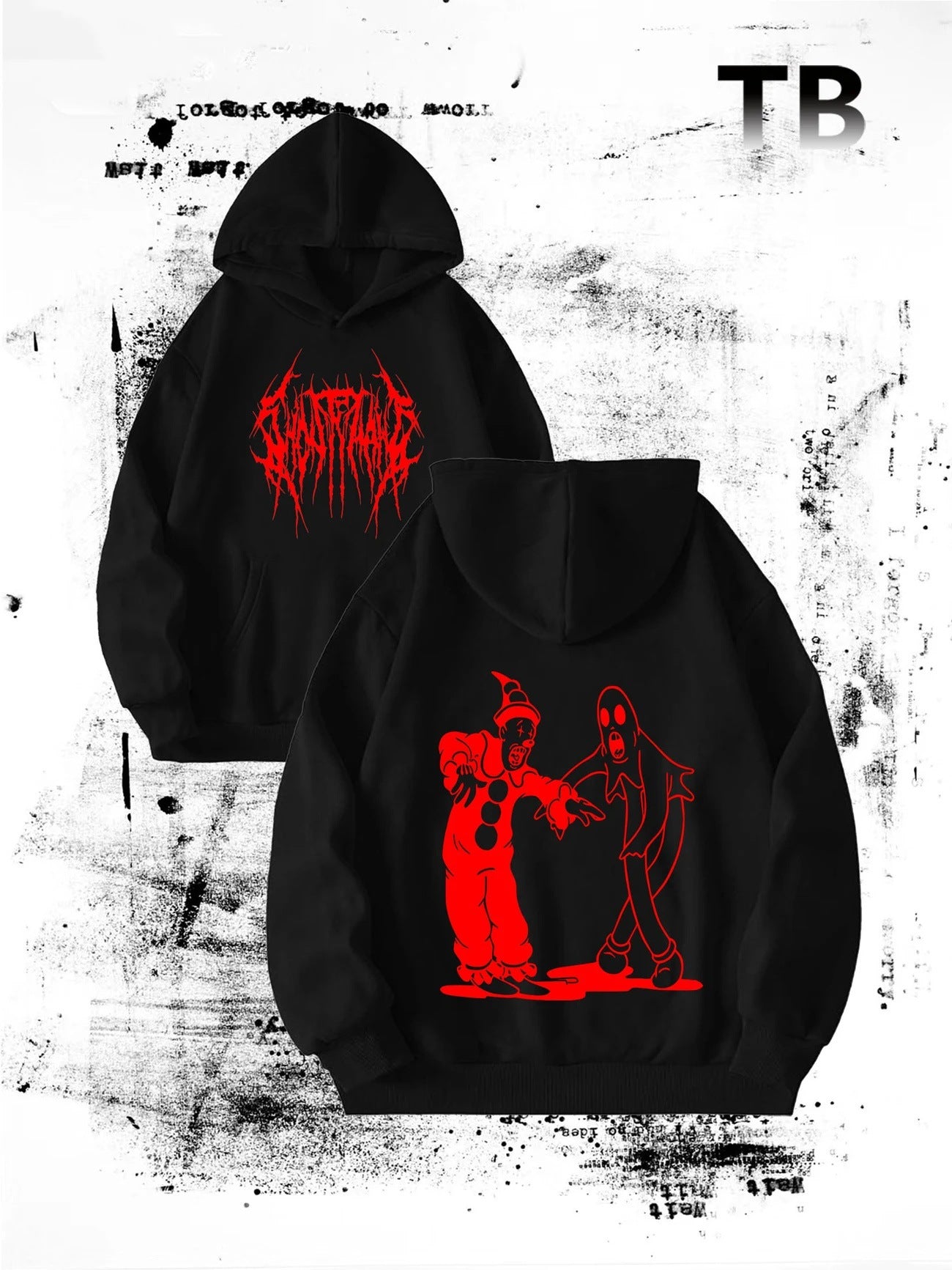 3D Printed Men's Hoodie Sweatshirt - Horror Theme Loose Fit Long Sleeve