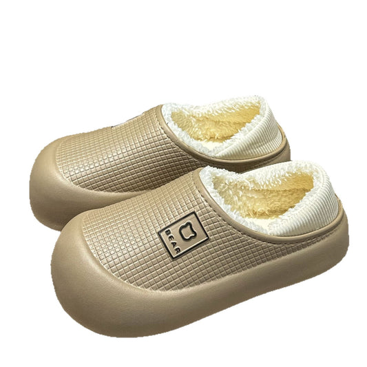 Fleece-lined Waterproof Cotton Slippers